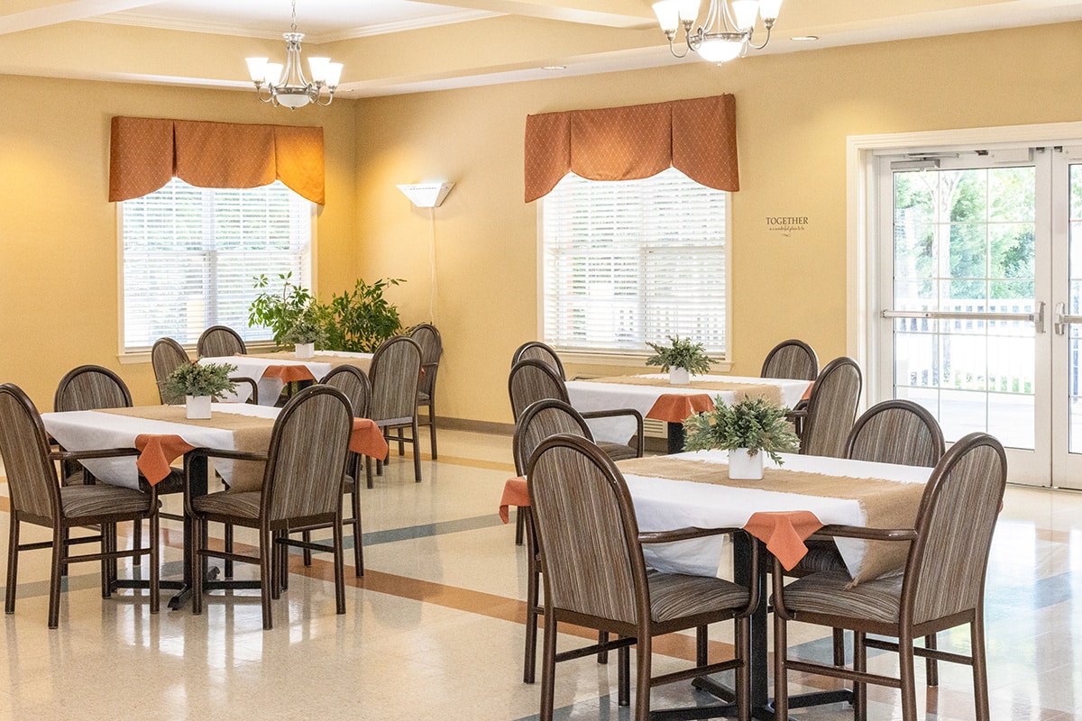 Dining room tables at Fountain Inn